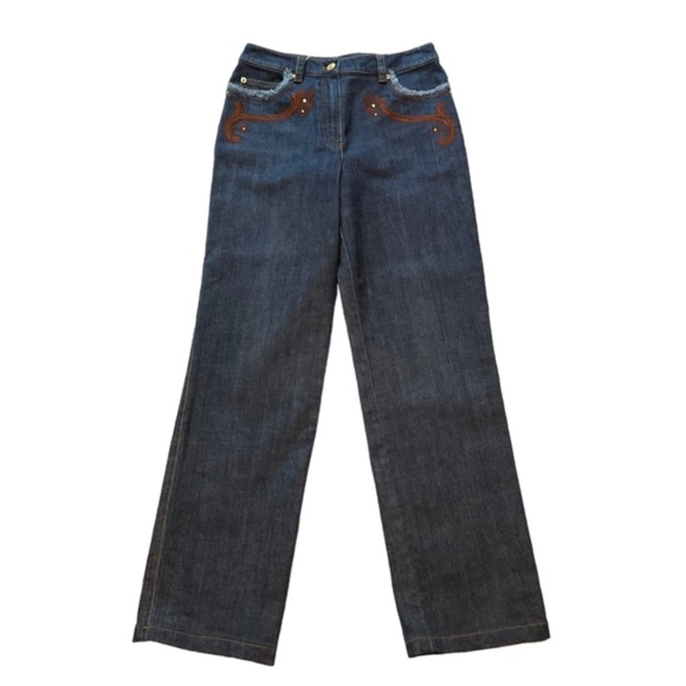 St. John Sport Embroidered Jeans Sz 4